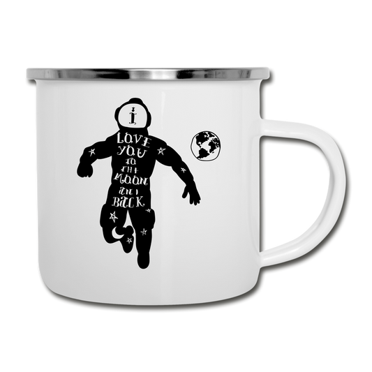 Astronaut Metal Enamel Camper Mug - white