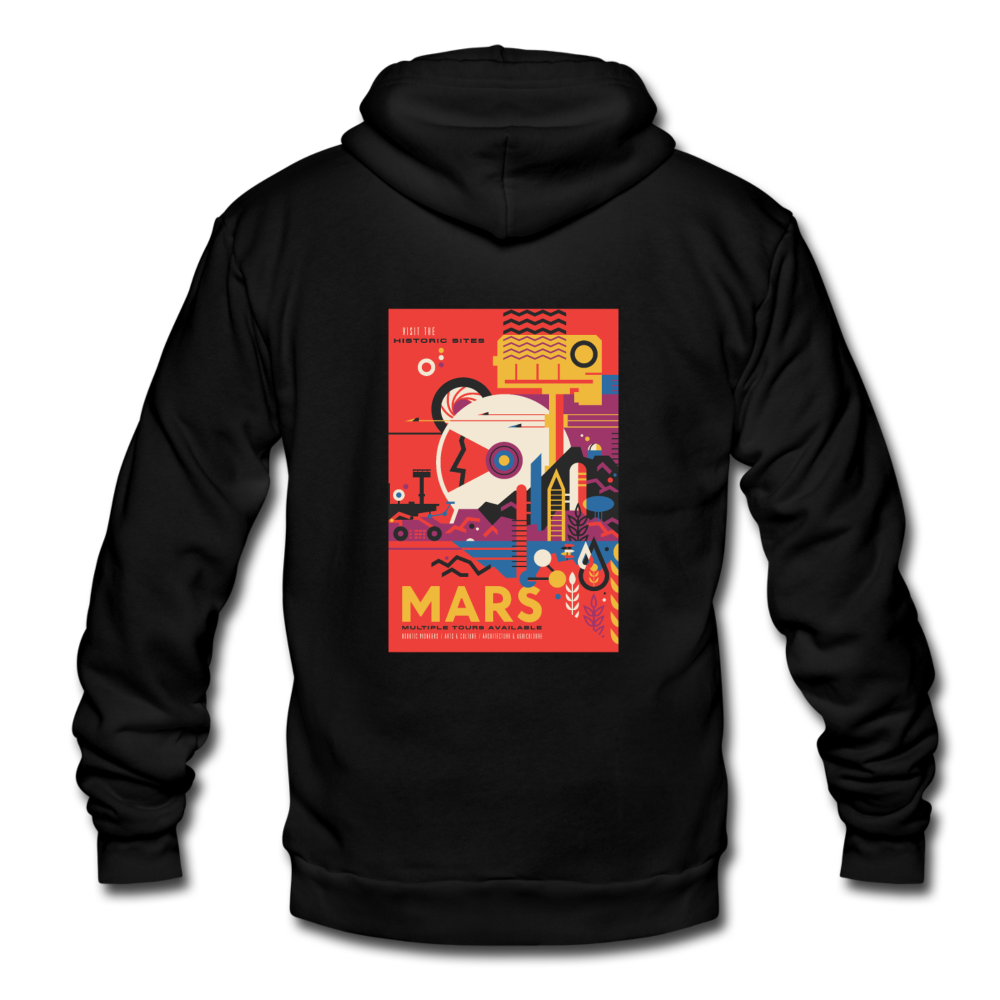 "Visit the Historic Sites - MARS" Unisex Fleece Zip Hoodie - black