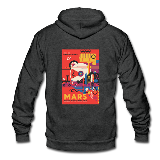 "Visit the Historic Sites - MARS" Unisex Fleece Zip Hoodie - charcoal gray
