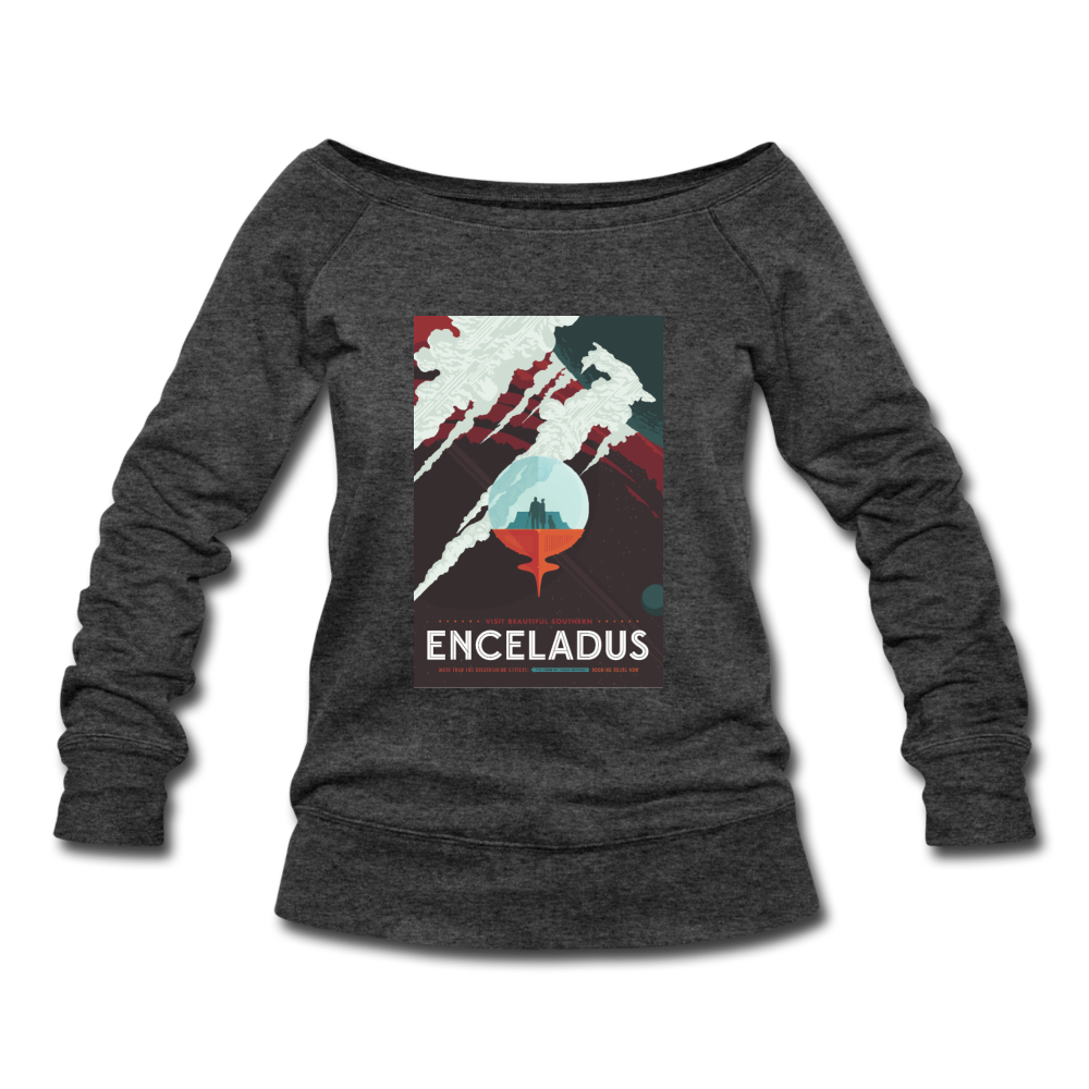 "Enceladus' Icy Jets" Women's Wideneck Sweatshirt - heather black