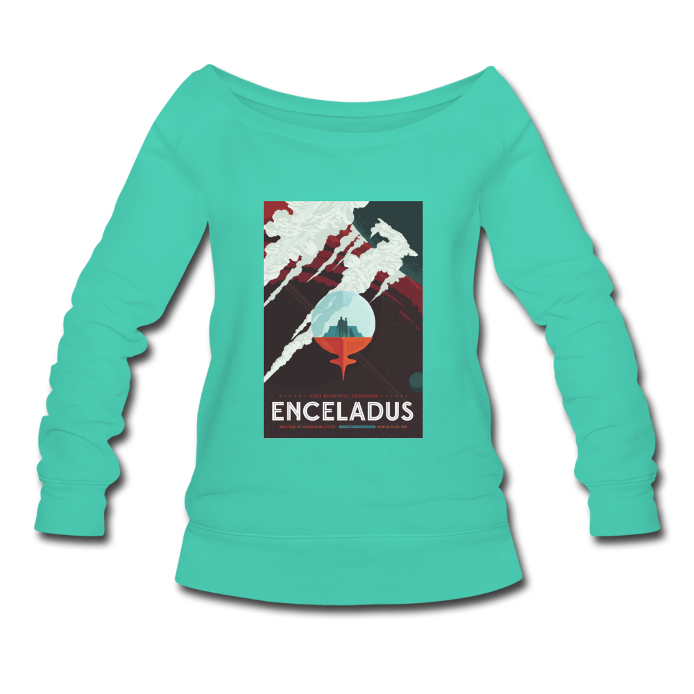 "Enceladus' Icy Jets" Women's Wideneck Sweatshirt - teal