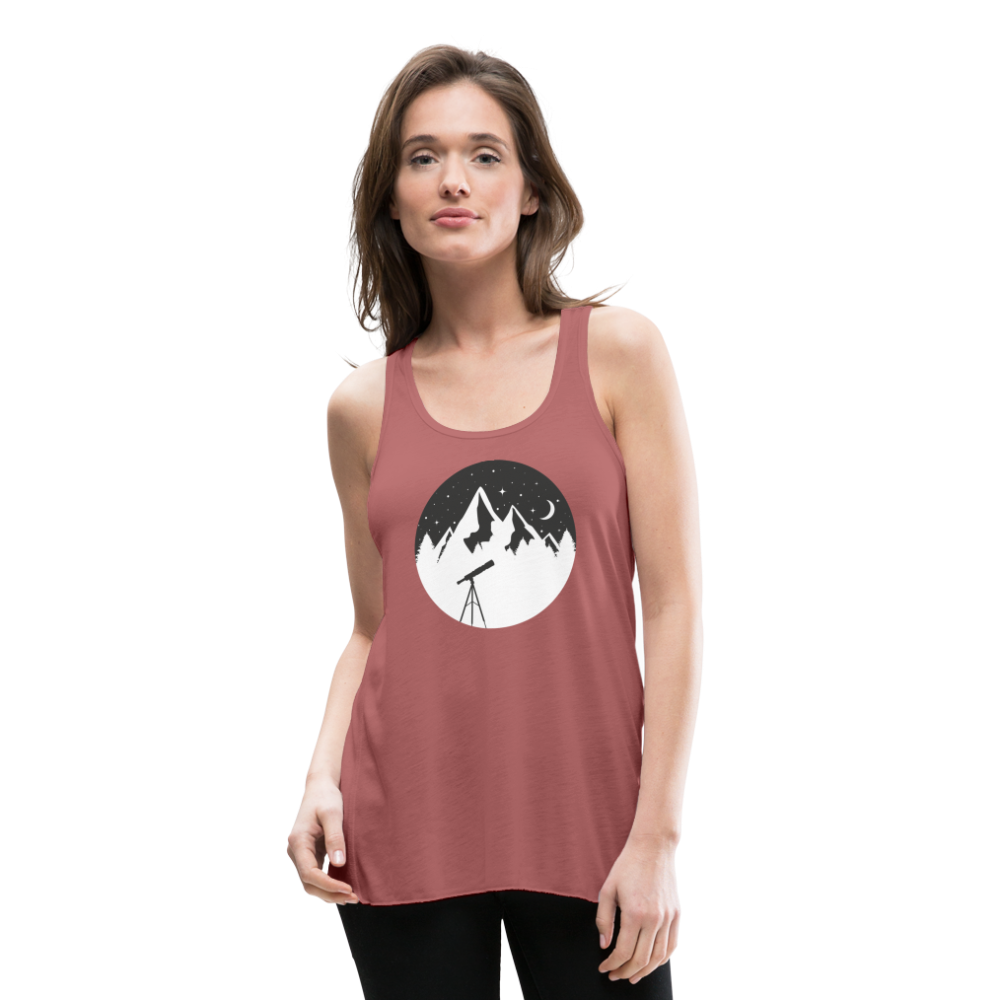 Women's Flowy Tank Top - Telescope Mountain - mauve