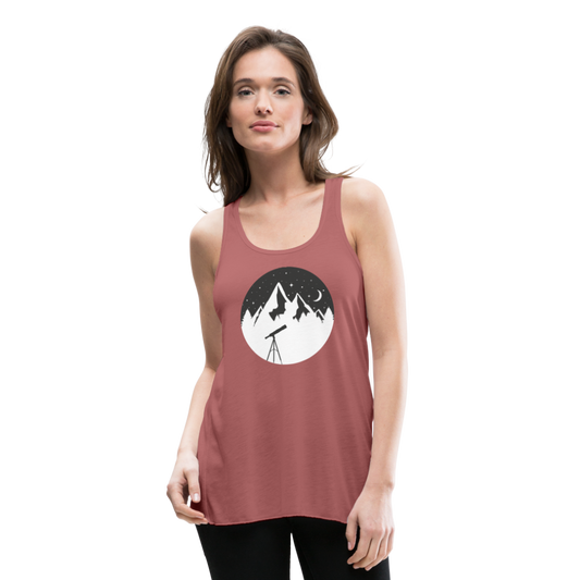 Women's Flowy Tank Top - Telescope Mountain - mauve