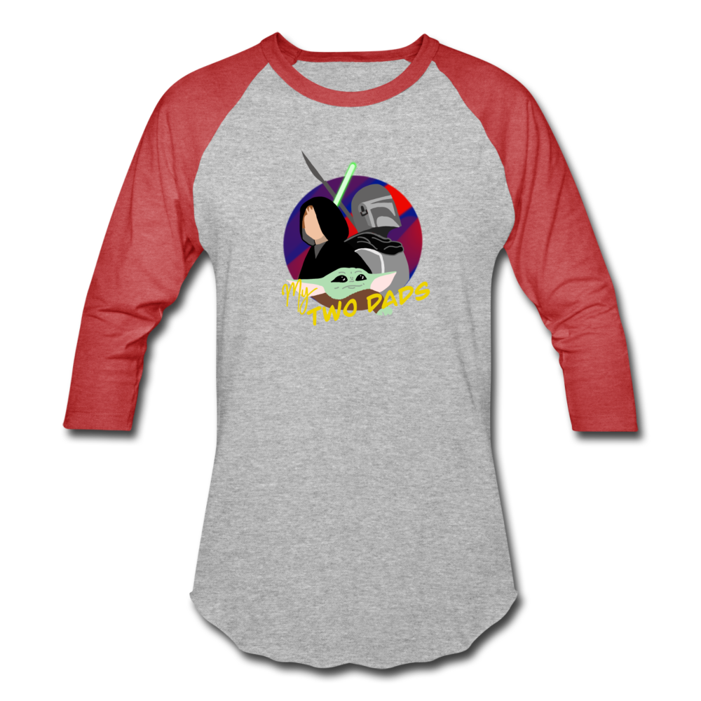 The Child My Two Dads - Baseball T-Shirt - heather gray/red