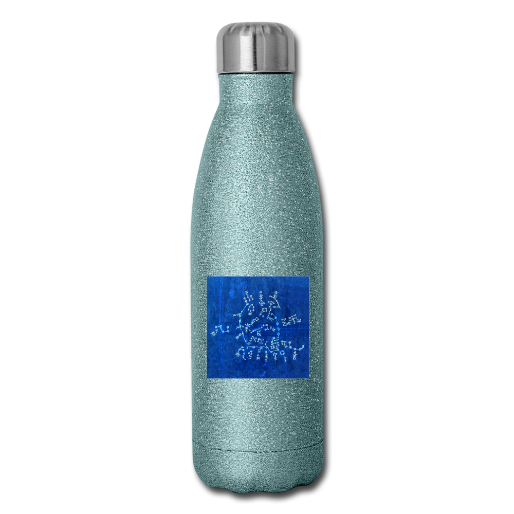 Insulated Stainless Steel Water Bottle - turquoise glitter