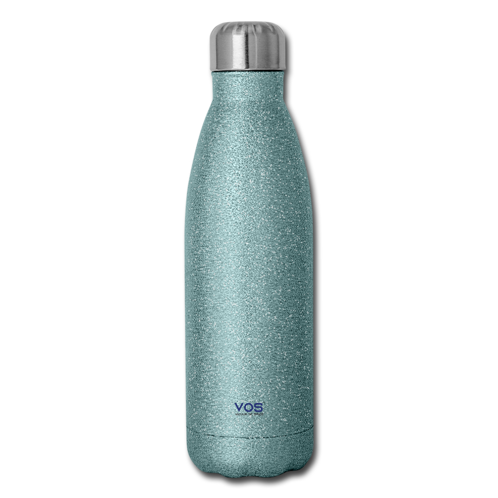 Insulated Stainless Steel Water Bottle - turquoise glitter