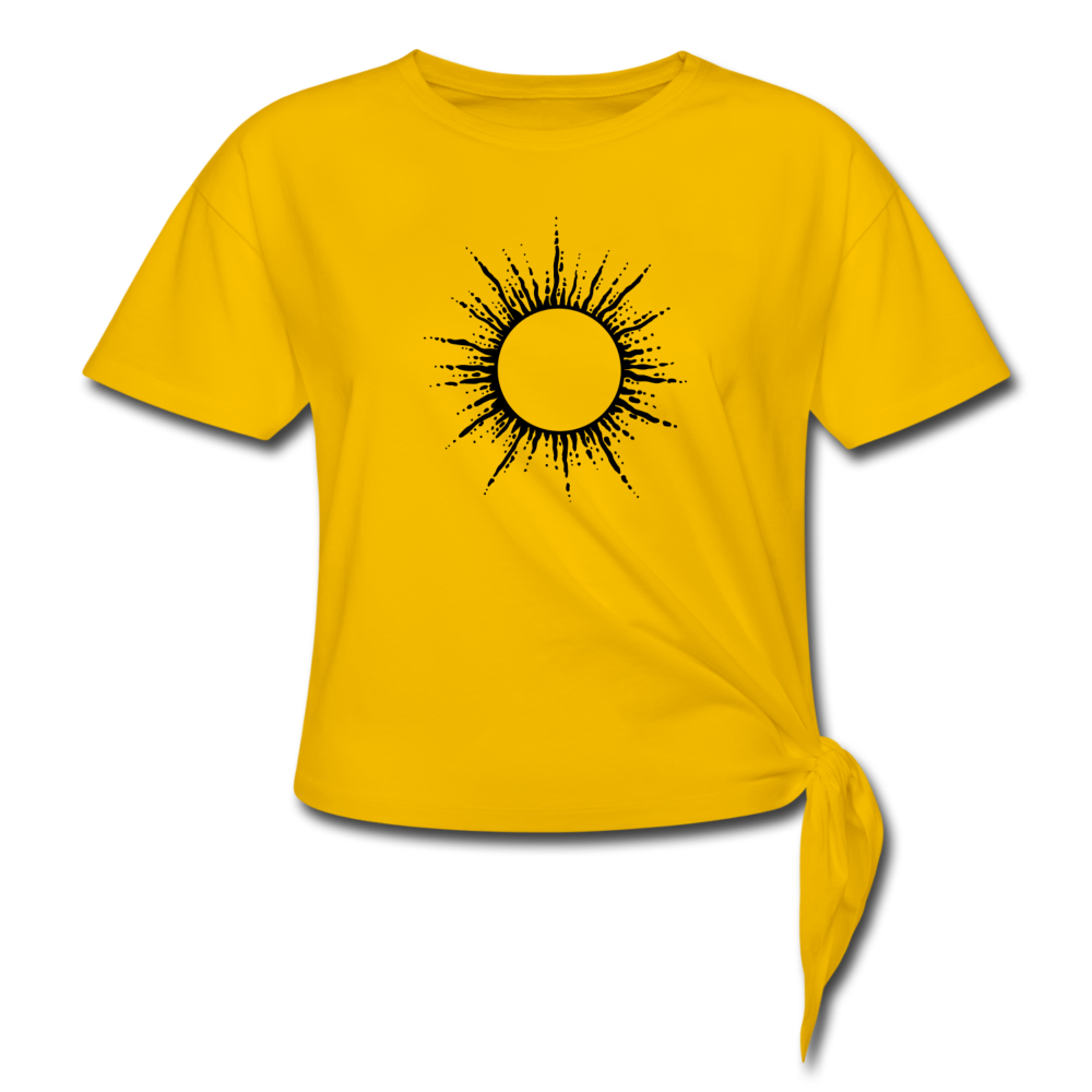 Women's Ring of Fire Knotted T-Shirt - sun yellow