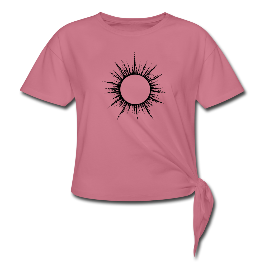 Women's Ring of Fire Knotted T-Shirt - mauve