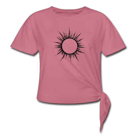 Women's Ring of Fire Knotted T-Shirt - mauve